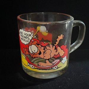 Vintage Garfield & Odie Glass Cup  Mug  McDONALD'S Original 1978 Jim Davis